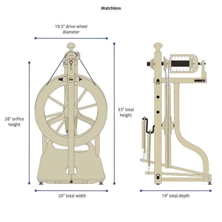 Matchless Double Treadle Spinning Wheel