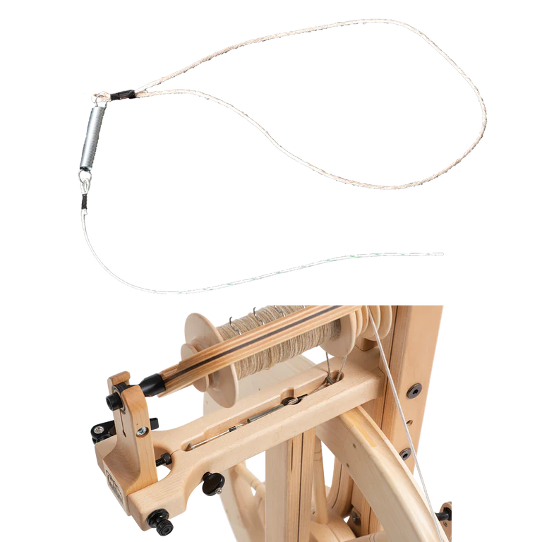 Scotch Tension Spring-and-String for Spinning Wheels