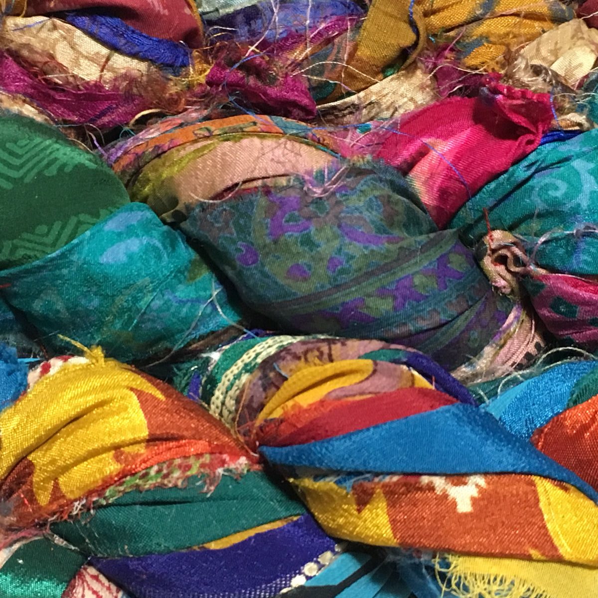 Rangeen Brights - silk sari ribbon yarn