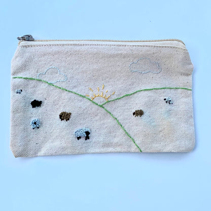Zipper Pouch - Embroidered Designs