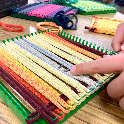 KIDS CAN WEAVE on a Potholder Loom!