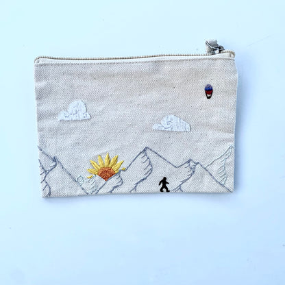 Zipper Pouch - Embroidered Designs