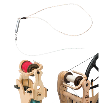 Scotch Tension Spring-and-String for Spinning Wheels