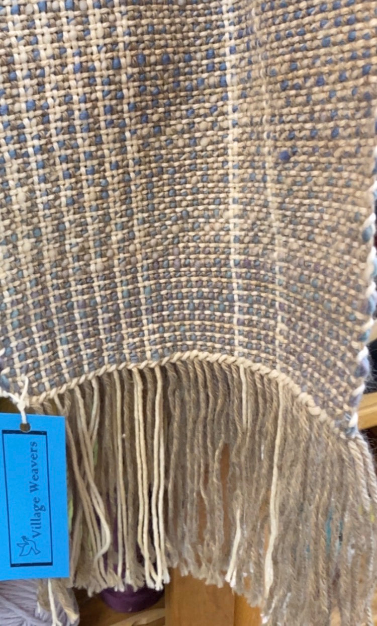 Woven Scarf - blue and beige