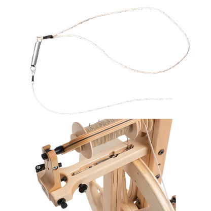 Scotch Tension Spring-and-String for Spinning Wheels